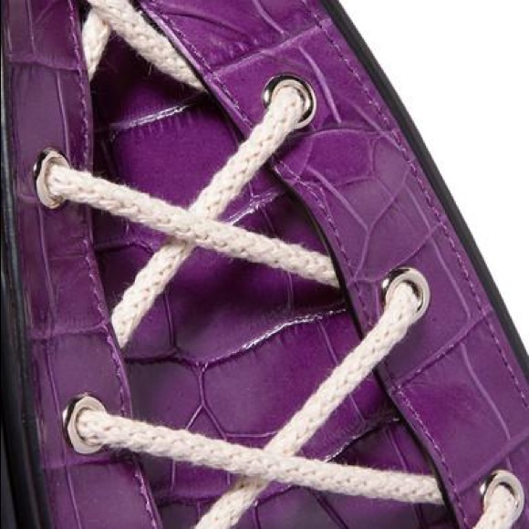 J.W. ANDERSON PURPLE LARGE DISC SATCHEL - Croc - Picture 6 of 16